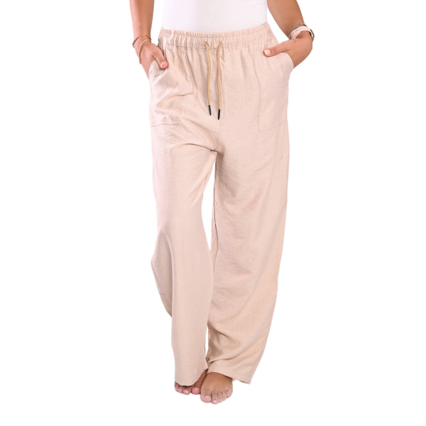 Beige Linen Pants